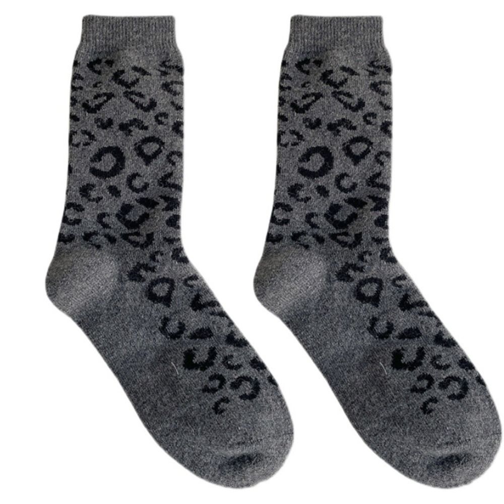 Thermal Sock Wool - 고탄성 보온 울 양말 레오파드 프린트