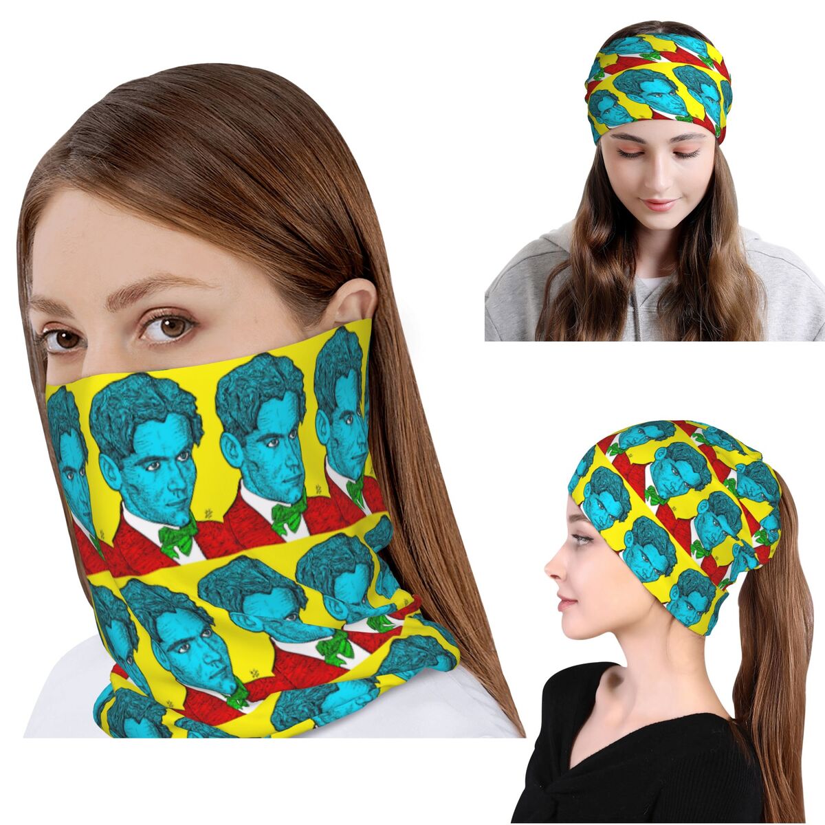 페데리코 가르시아 로르카 초상화 16 반다나 넥 게이터 - Knit Beanie Hat Warm 리뷰 및 가격