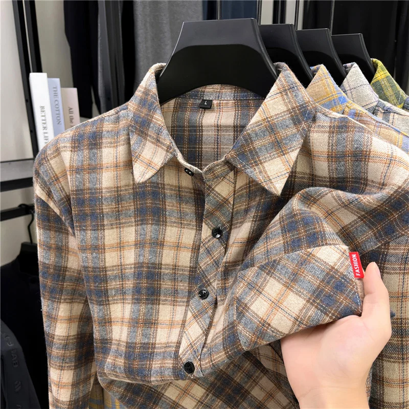 남성용 롱 레트로 플란넬 체크 셔츠 타탄 그리드 패턴  - Flannel Shirt Lined 리뷰 및 가격