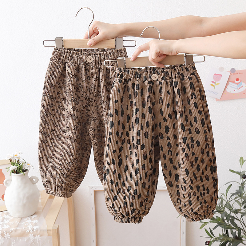 유아용 코듀로이 바지 양털 안감 레오파드 꽃무늬 하렘  - Corduroy Pant Warm 리뷰 및 가격