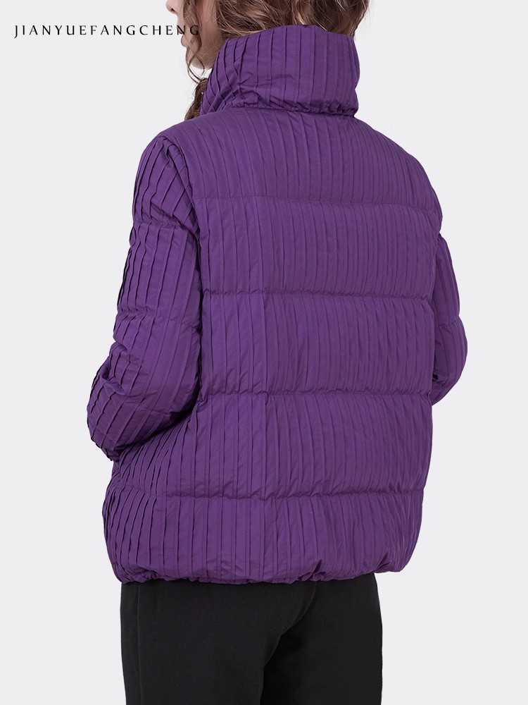 여성용 퍼플 스트라이프 다운 재킷, 루즈핏 따뜻한 두꺼 - Down Jacket Packable 리뷰 및 가격