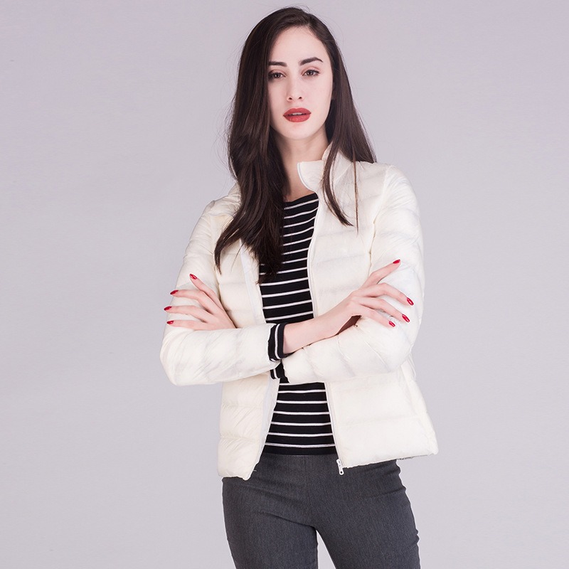 여성용 초경량 포장 가능한 퍼퍼 코트, 스탠드 칼라,  - Down Jacket Packable 리뷰 및 가격