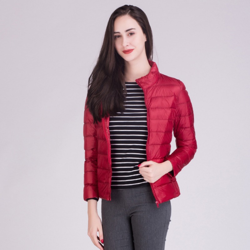 여성용 초경량 포장 가능한 퍼퍼 코트, 스탠드 칼라,  - Down Jacket Packable 리뷰 및 가격