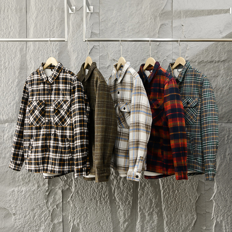 남성용 가을 겨울 체크 플란넬 플리스 안감 따뜻한 셔츠 - Flannel Shirt Lined 리뷰 및 가격